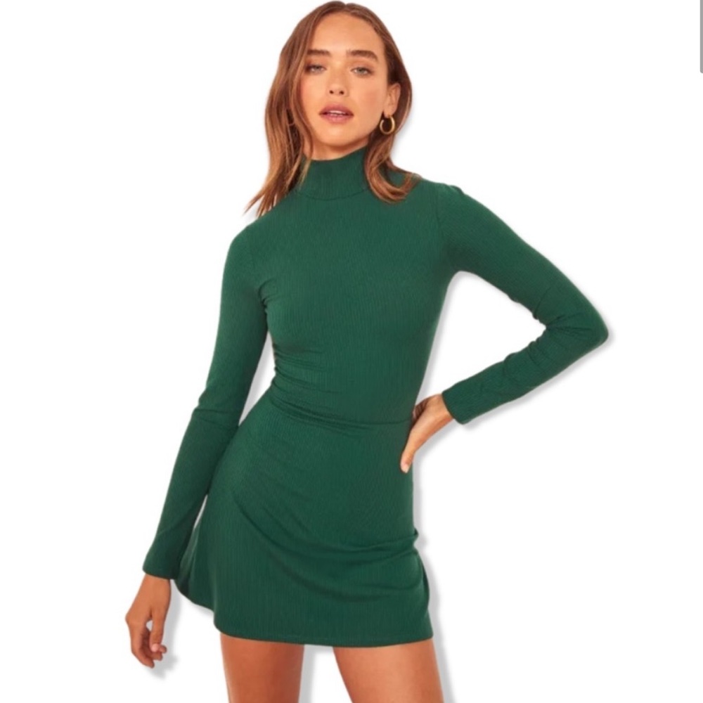 Reformation Maya Knit Dress in Green